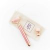 Premium Electric Rose Quartz Roller - Anti-Aging Vibrating Massager Set