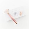 Premium Electric Rose Quartz Roller - Anti-Aging Vibrating Massager Set