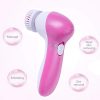 Waterproof Facial Spin Brush Set with 5 Brush Heads for Deep Cleansing