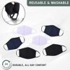 3 Piece Set Pure Cotton Reusable Face Mask - Fabric Face Cover