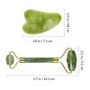PIXNOR 3pcs Jade Roller and Gua Sha Set, Facial Roller for Skin