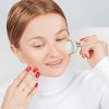PIXNOR Jade Roller Natural Facial Jade Stone Quartz Facial Roller