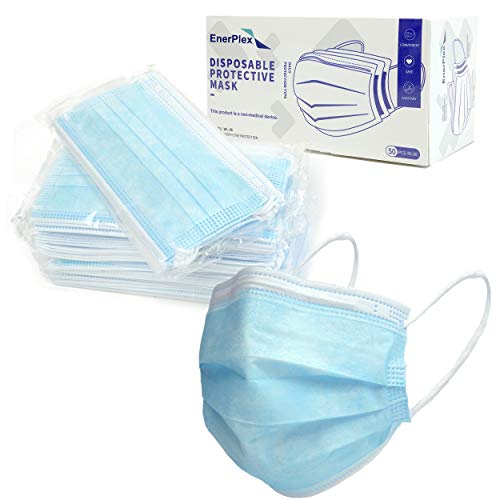 EnerPlex 50 Pcs Disposable 3-Ply Face Safety Mask