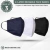 3 Piece Set Pure Cotton Reusable Face Mask - Fabric Face Cover