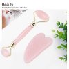 Jade Roller, Face Massager, Face Rollers Kit Rose Quartz Face Massager