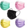 50 PCS Multicolor Disposable Face M asks 3 Layers Design