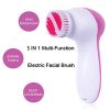 Waterproof Facial Spin Brush Set with 5 Brush Heads for Deep Cleansing
