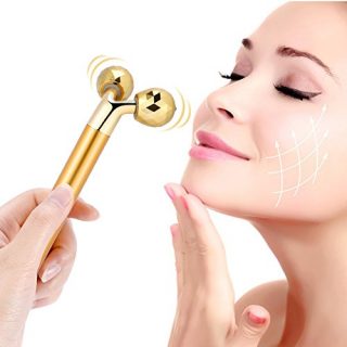 Face Massager Roller, 24k Facial Golden Pulse Electric 3D Roller