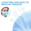 Face Masks, 3 Layer, Adult, Blue, 50 packs come with independent box packages