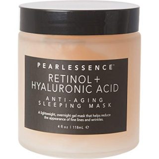 Pearlessence Retinol + Hyaluronic Acid Anti-Aging Sleep Face and Neck Mask - 4 oz., A Lightweight Overnight Gel Mask, Formulated to Soothe, Hydrate, Even Skin Texture and Remove Wrinkles.