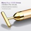 Beauty Bar 24k Golden Pulse Facial Massager, GOODYBUY T-Shape Electric