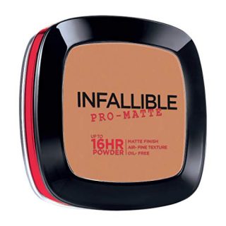 L'Oreal Paris Infallible Pro-Matte Powder in Sun Beige shade for a flawless, matte finish.