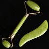 PIXNOR Jade Roller Gua Sha Set,Jade Massager Facial Roller