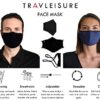 TRAVLEISURE ADJUSTABLE, REUSABLE, WASHABLE FACE MASK