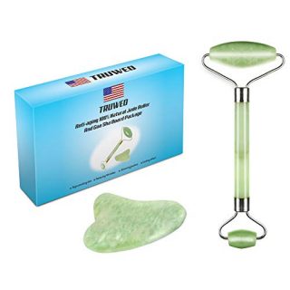 Jade Roller & Gua Sha Scraping Massage Tool By Truweo