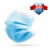 Gearonic 50 Disposable Face Masks – 3-Ply Blue Mask, Non-Woven