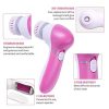 Waterproof Facial Spin Brush Set with 5 Brush Heads for Deep Cleansing
