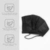 50 Pcs Black Mask Disposable Face Masks Breathable Dust Filter
