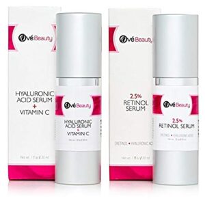 Retinol 2.5% Face Serum and Hyaluronic Acid Vitamin C Serum Gift Set