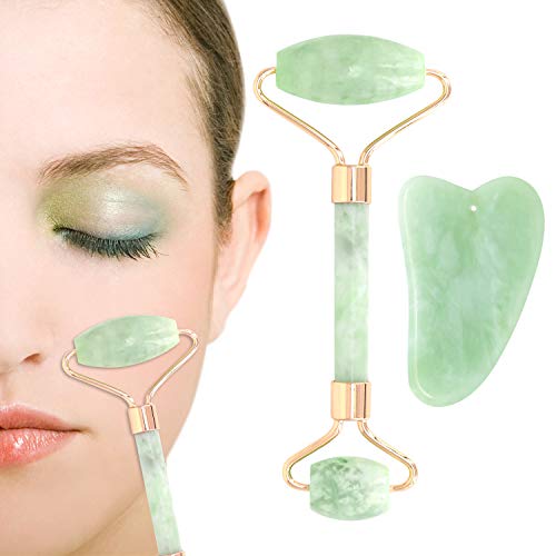 imoocare Jade Roller Anti aging Natural Roller for Face and Gua Sha Massage