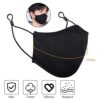 Black Cloth Face Mask, Adjustable Reusable Washable Cover