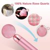 2-IN-1 Jade Roller Face Massager, Electric Nature Rose Quartz