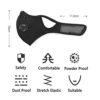 Fashionable Black Dustproof Cotton Masks with Filters - Stay Safe in Style