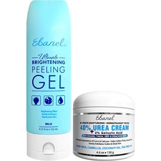 Ebanel Bundle of 40% Urea Cream 4.6 Oz, and Exfoliating Face Scrub
