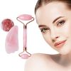 Jade Roller Rose Quartz Roller & Gua Sha Tools Set