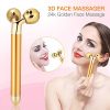 Face Massager Roller, 24k Facial Golden Pulse Electric 3D Roller