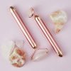 Premium Electric Rose Quartz Roller - Anti-Aging Vibrating Massager Set