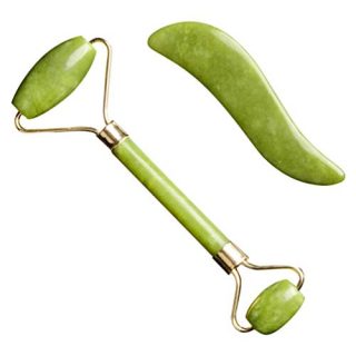 PIXNOR Jade Roller Gua Sha Set,Jade Massager Facial Roller