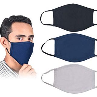 3 Piece Set Pure Cotton Reusable Face Mask - Fabric Face Cover