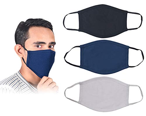 3 Piece Set Pure Cotton Reusable Face Mask - Fabric Face Cover