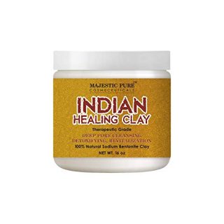 MAJESTIC PURE Indian Healing Clay Powder, Deep Pore Cleansing Facial