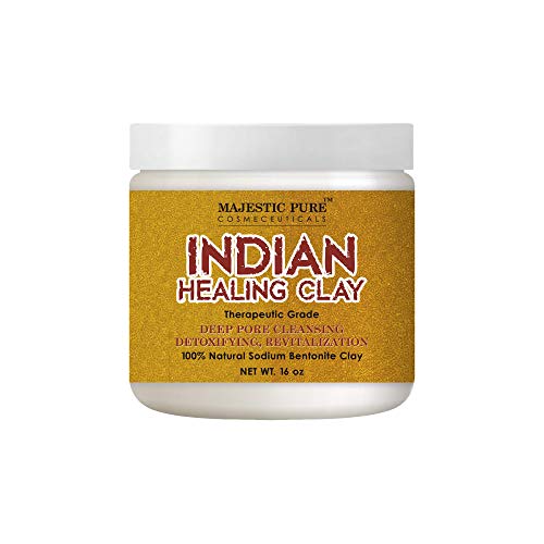 MAJESTIC PURE Indian Healing Clay Powder, Deep Pore Cleansing Facial