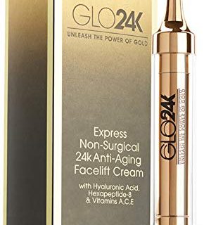 GLO24K Instant Facelift Cream with 24k Gold, Hyaluronic Acid