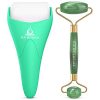 Jade Roller and Ice Roller 2 In 1 Set - Premium Face Roller and Jade Roller