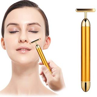 Beauty Bar 24k Golden Pulse Facial Face Massager for Skin Care