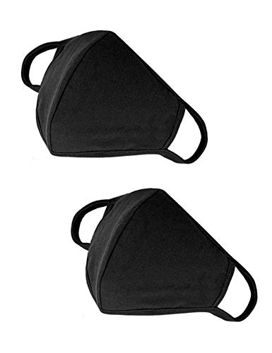 Men's Black Cotton Face Mask - Premium Comfort 2 Pack
