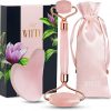 Jade Roller for Face and Gua Sha Set – Rose Quartz Face Roller