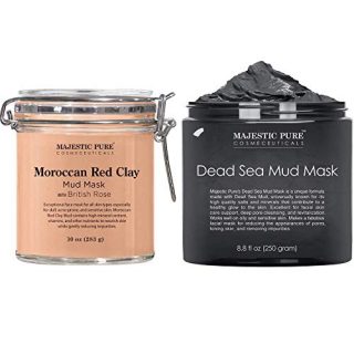 Majestic Pure Moroccan Red Clay Mud Mask and Dead Sea Mud Mask Bundle