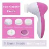 JONEG Facial Cleansing Brush, with 5 Waterproof Brush Heads