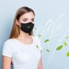 Black Cloth Face Mask, Adjustable Reusable Washable Cover