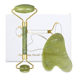 Jade Roller For Face, Anself Natural Gua Sha Massage Tool