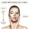 Jade Roller Gua Sha Set-2020 UPGRADED Facial Roller Massager Body