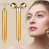 2-in-1 Gold Beauty Stick 24K Facial Face Massager, 3D Roller Electric