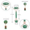 Jade Roller for Face, Jade Roller Massager Healing Crystals Set Including Green Aventurine Roller and Gua Sha Scraping Instrument