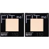 Maybelline Fit Me Matte + Poreless Pressed Face Powder in Porcelain shade, providing shine-free, pore-refined finish.