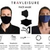 TRAVLEISURE ADJUSTABLE, REUSABLE, WASHABLE FACE MASK